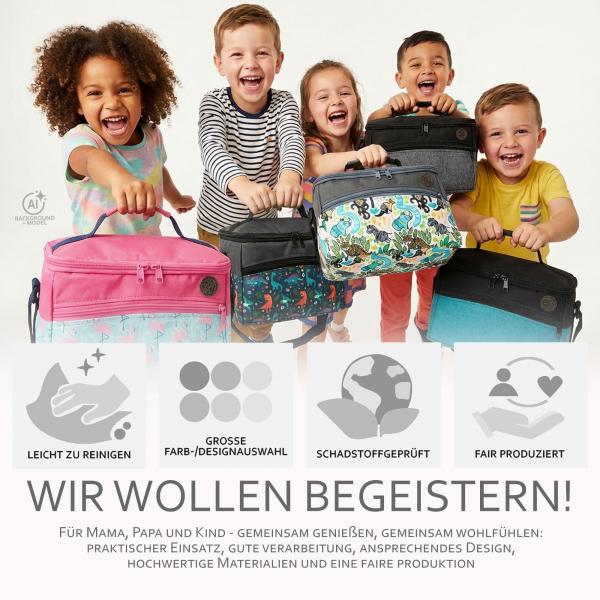 BAMBINIWELT Musikbox-Tasche für Hörwürfel z.B. Toniebox und Tigerbox Touch, verstellbare Innenfächer, Netzfach für Zubehör GROSS
